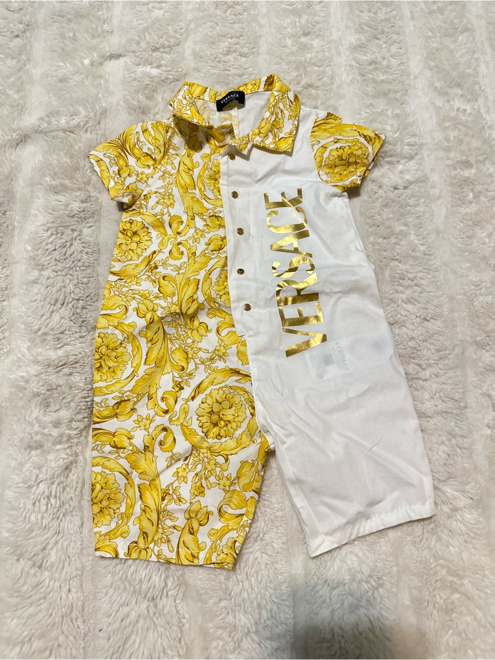 Versace Yellow and White Baroque Print Jacket